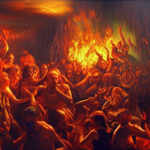 Infernal Celebration: A Hellish Party Painting