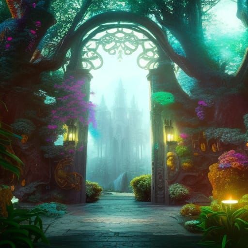 Magical Wonderland Portal: Detailed Matte Painting