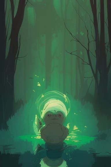 Glowing God in Studio Ghibli Style