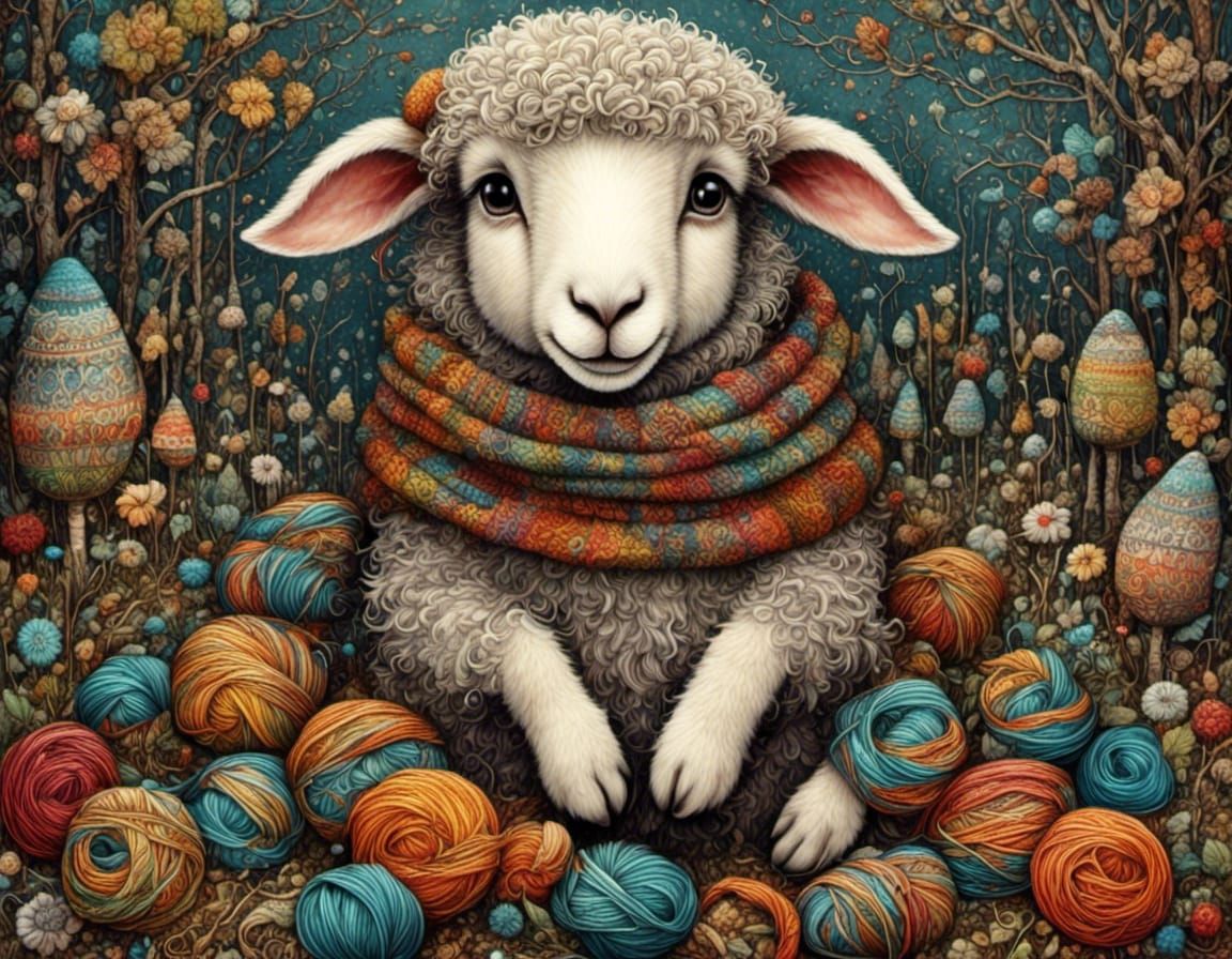 Whimsical Sheep Creates Intricately Detailed Storybook Sweat...