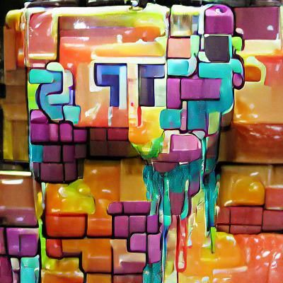 Colorful Dripping Tetris Blocks