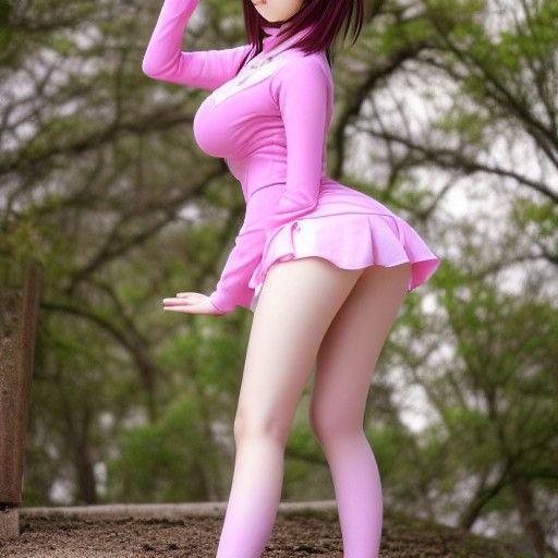 Beautiful Anime Girl with Cherry Blossoms