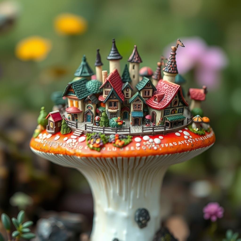 Mushroom Village Inspired by Animation