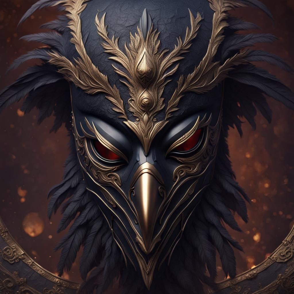 Intricate Raven Mask for a Masquerade Ball