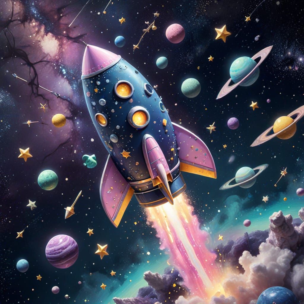 Whimsical Rocket Baby Shower in Pastel Space