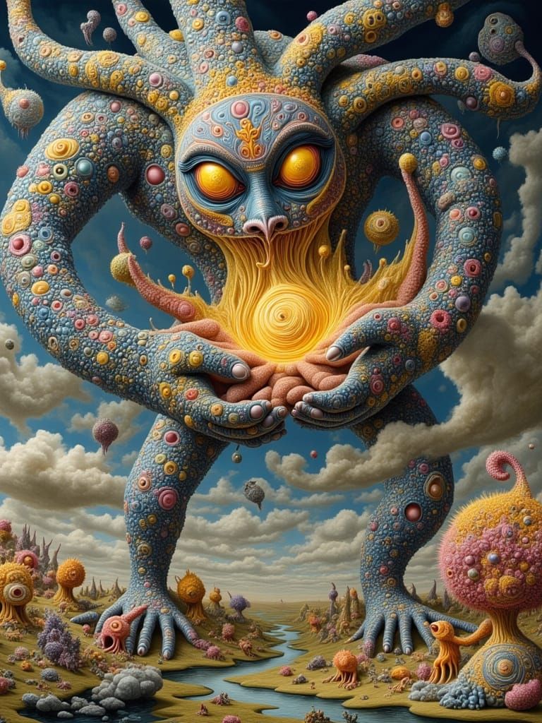 Surreal Fantasy Golem in Dreamlike Realm