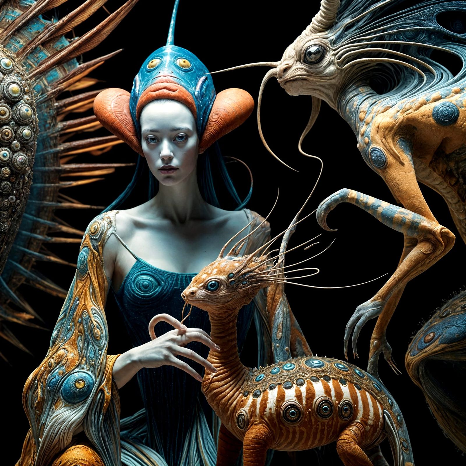 Abstract Alien Portraits with Bizarre Pets