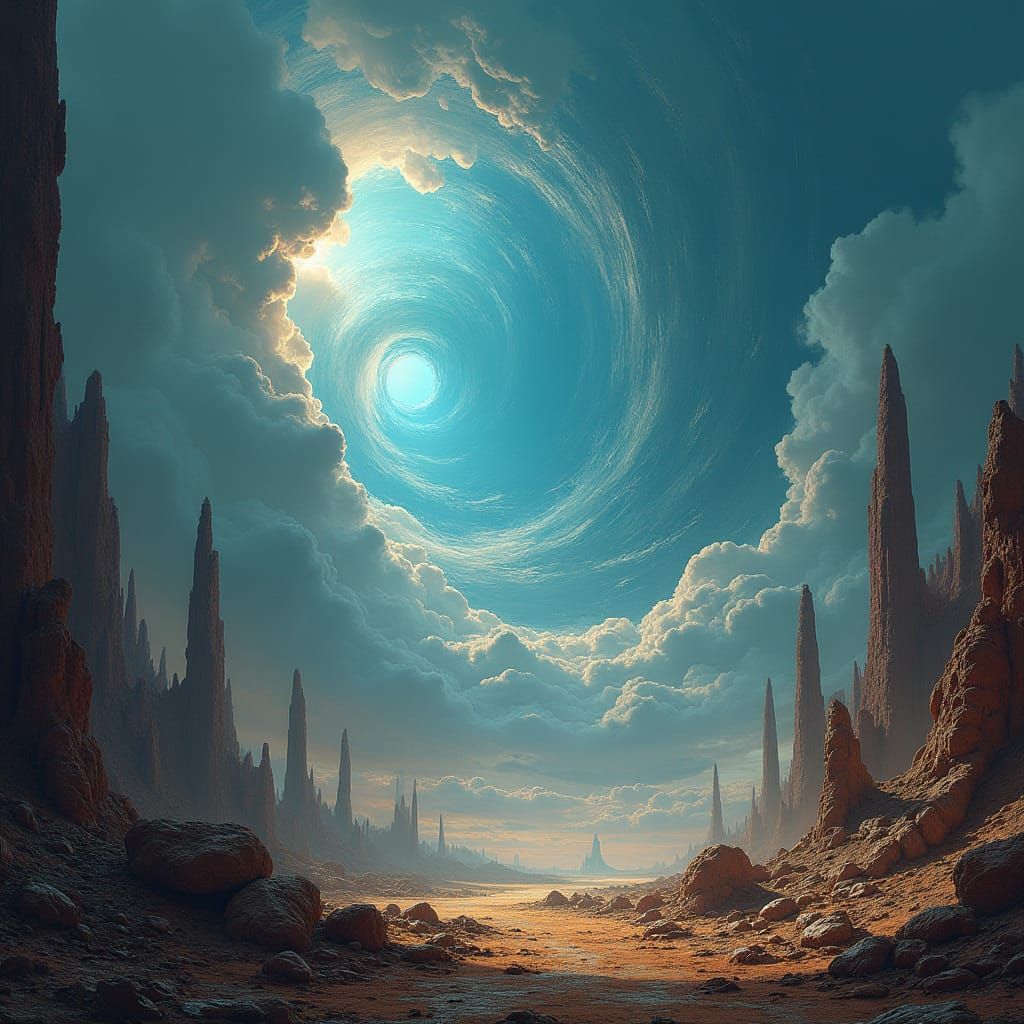 World's Challenges and Triumphs: Surreal Matte Painting