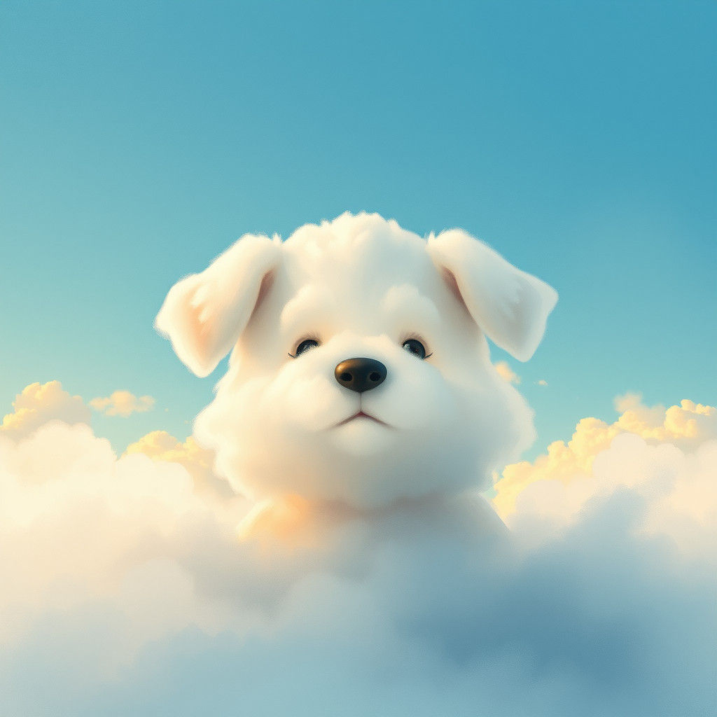 Mist Puppy in Miyazaki-esque Landscape