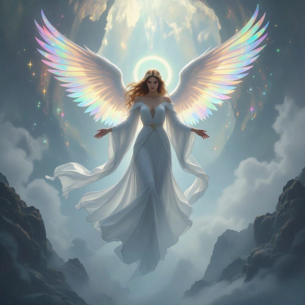 Angel Soaring Through Ethereal Realm