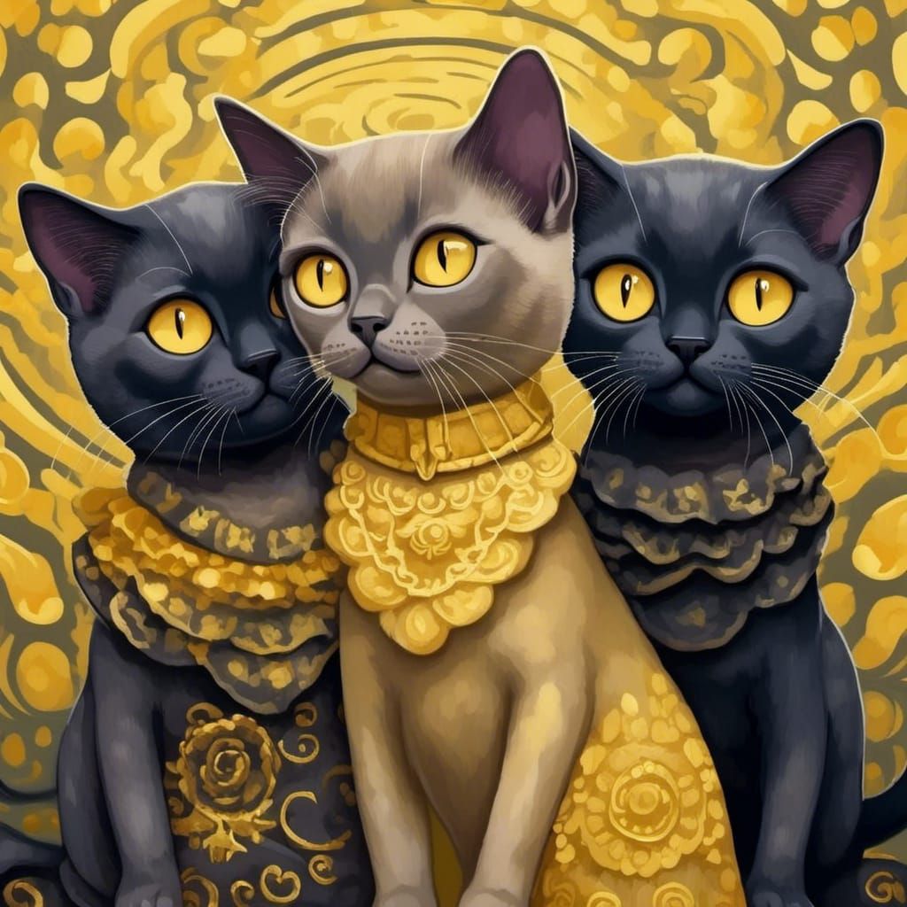 Burmese Kittens in Darkcore Style