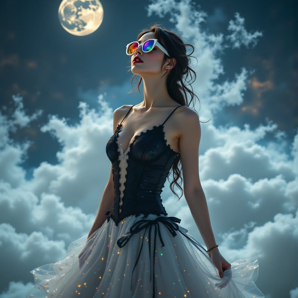 Ethereal Supermodel in Whimsical Dreamscape