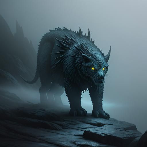 Mysterious Hatchling in Misty Landscape: Concept Art