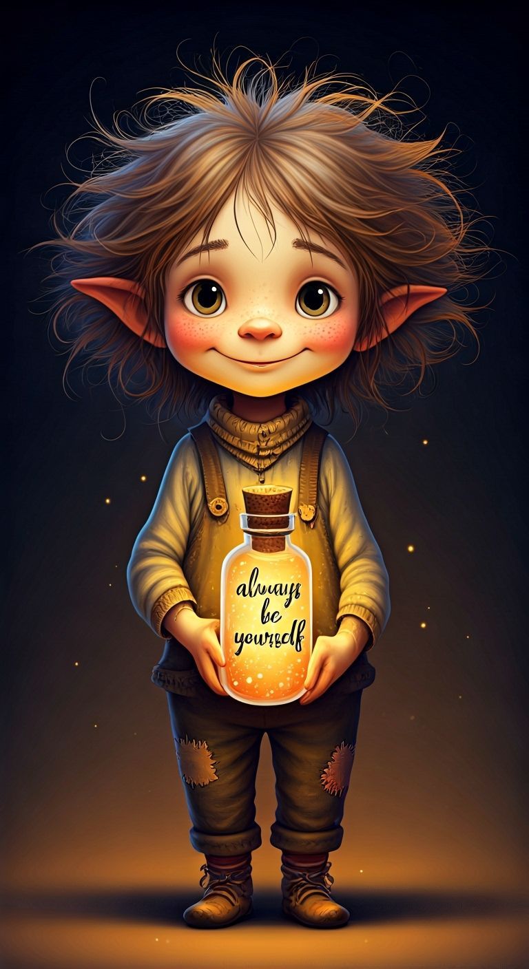 Whimsical Fairy Character Presents Glowing Potion