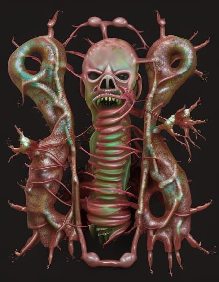 Horrific Mutant Creature in Cronenberg Style