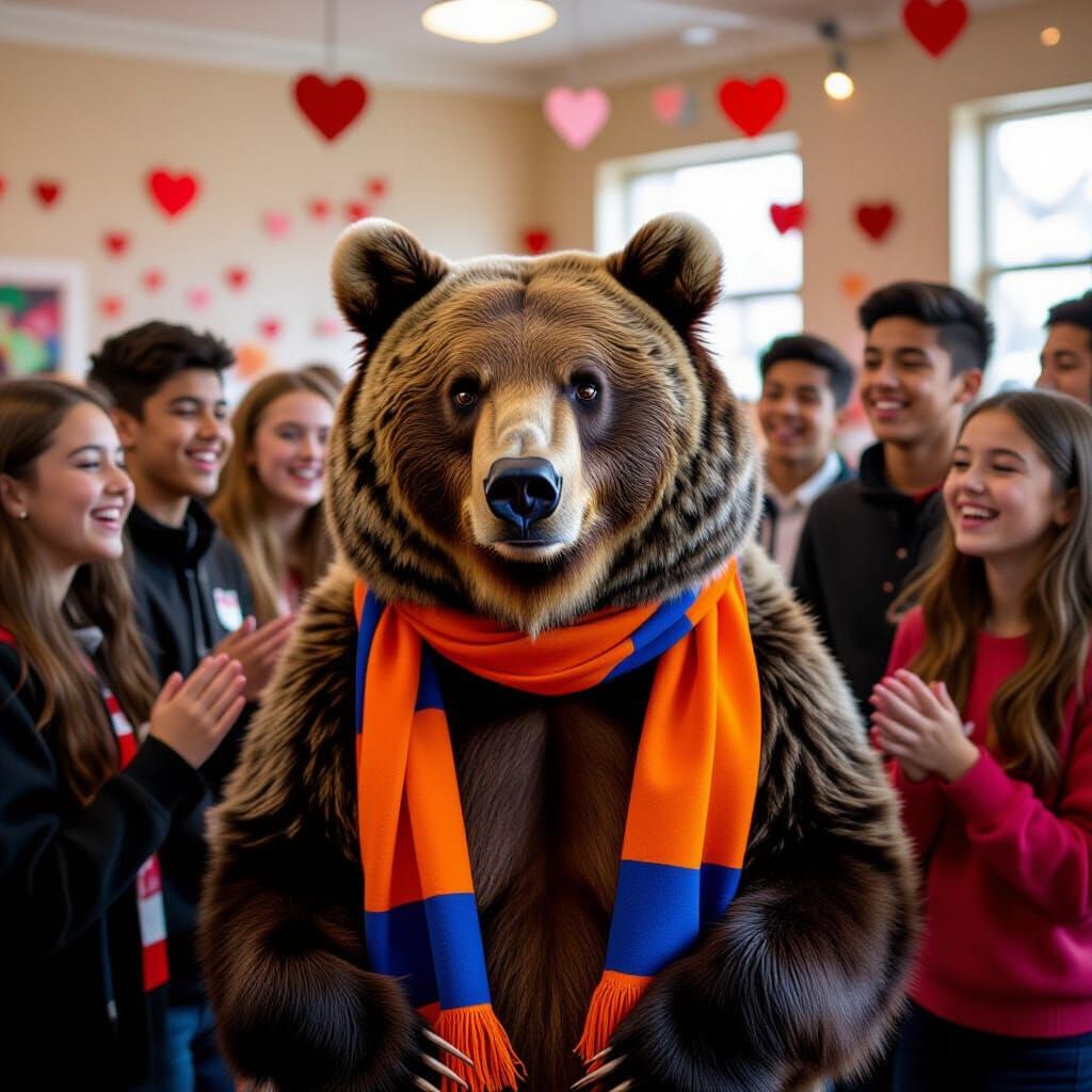 Majestic Bear Leads Valentine's Day Party