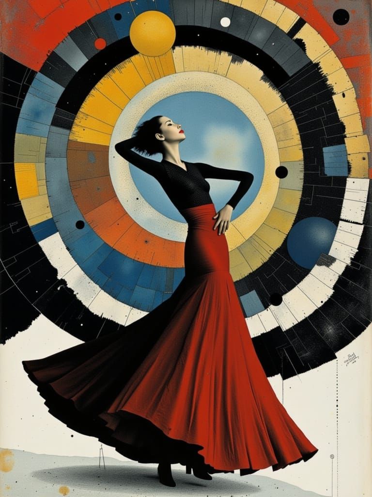Ethereal Spanish Dancer Swirling in Vibrant Colors