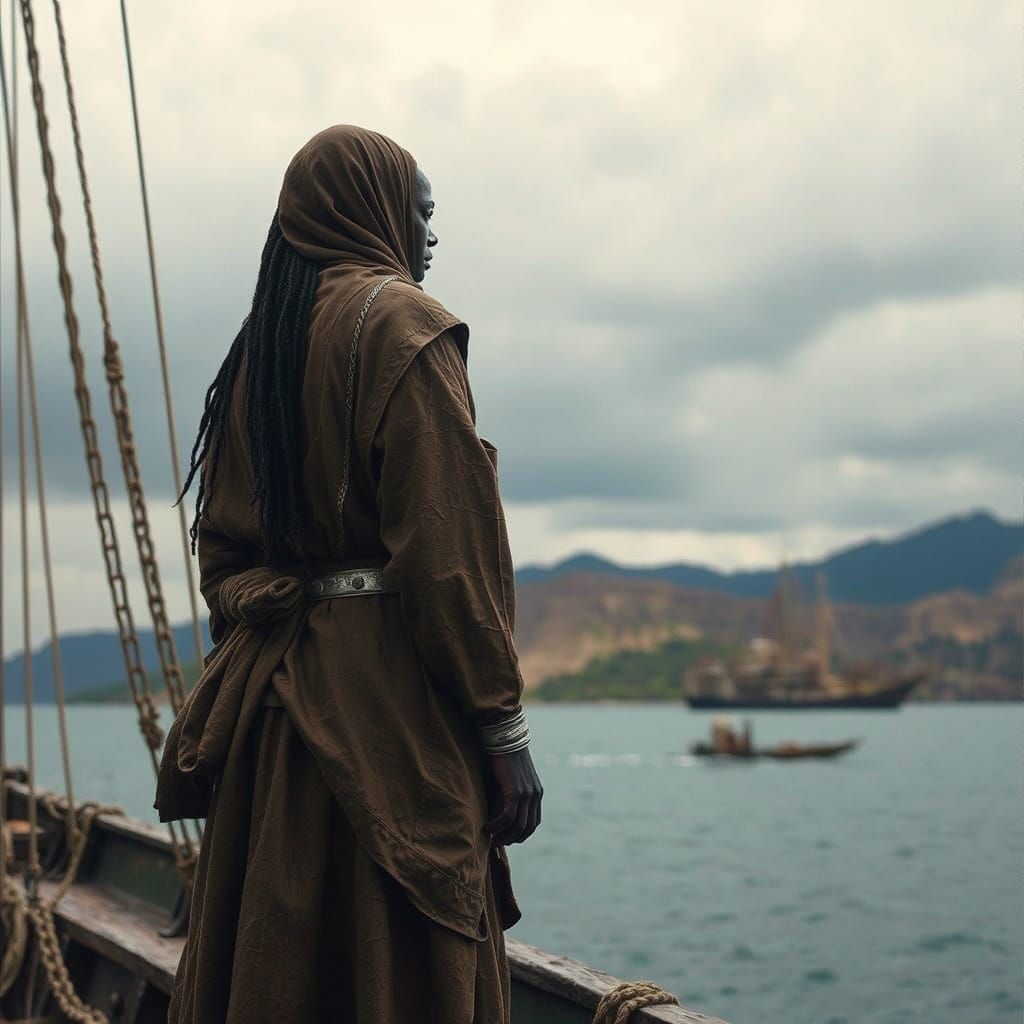 Noble African Priestess: Dramatic Film Noir Scene