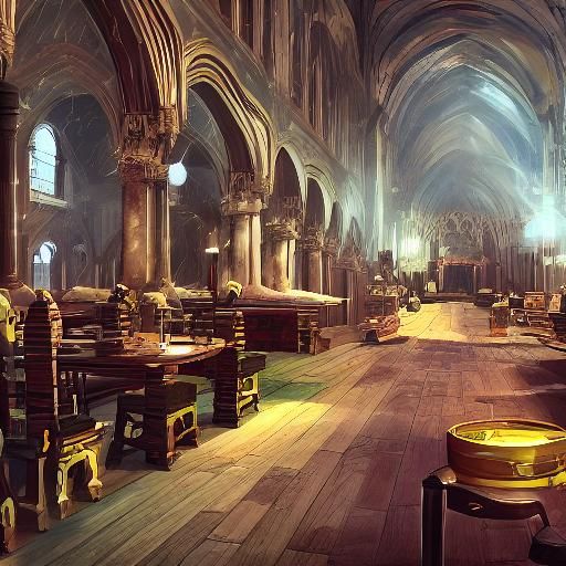 Anime-Inspired Devil Confrontation in Gothic Cathedral