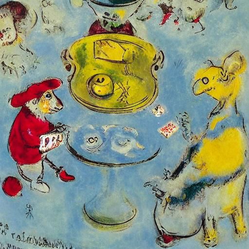 Mouse Cheese Taster Inspired by Chagall and Onchi