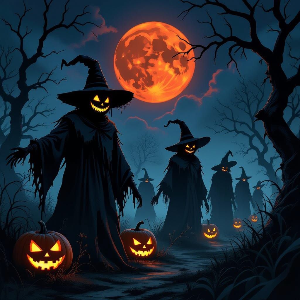 Gothic Night Harvest Festival with Eerie Glow