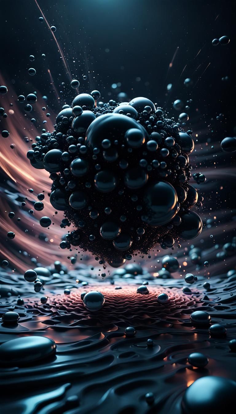 Abstract Sci-Fi Fluid Explosion in Dark Photography