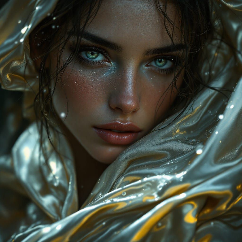 Woman in Silk Gown: A Hyperdetailed Fantasy Portrait