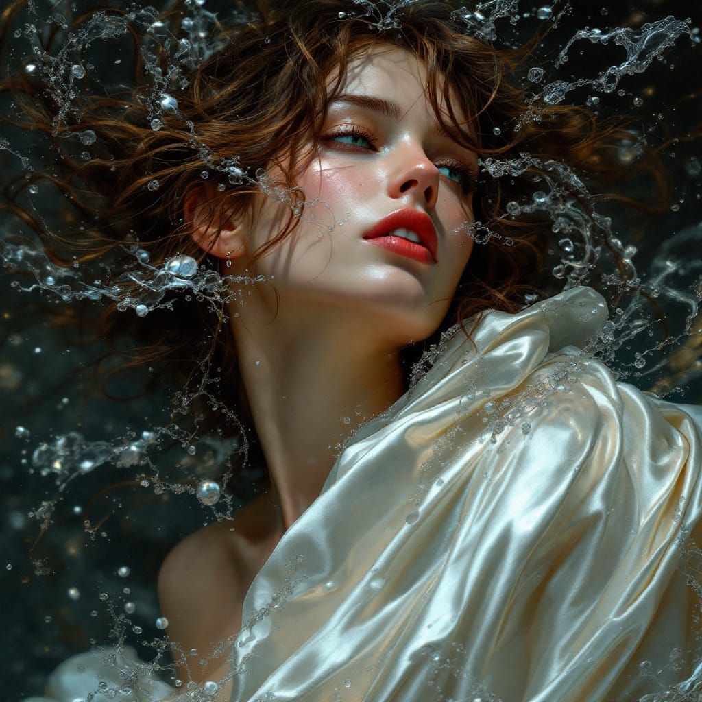 Woman in Flowing Gown: A Dark Fantasy Portrait