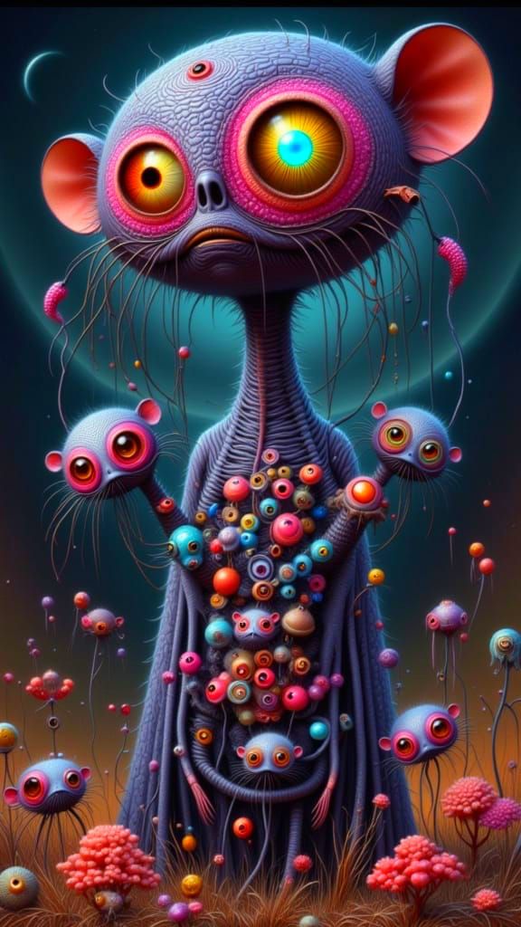 Surreal Human Portrait with Animalistic Shadow