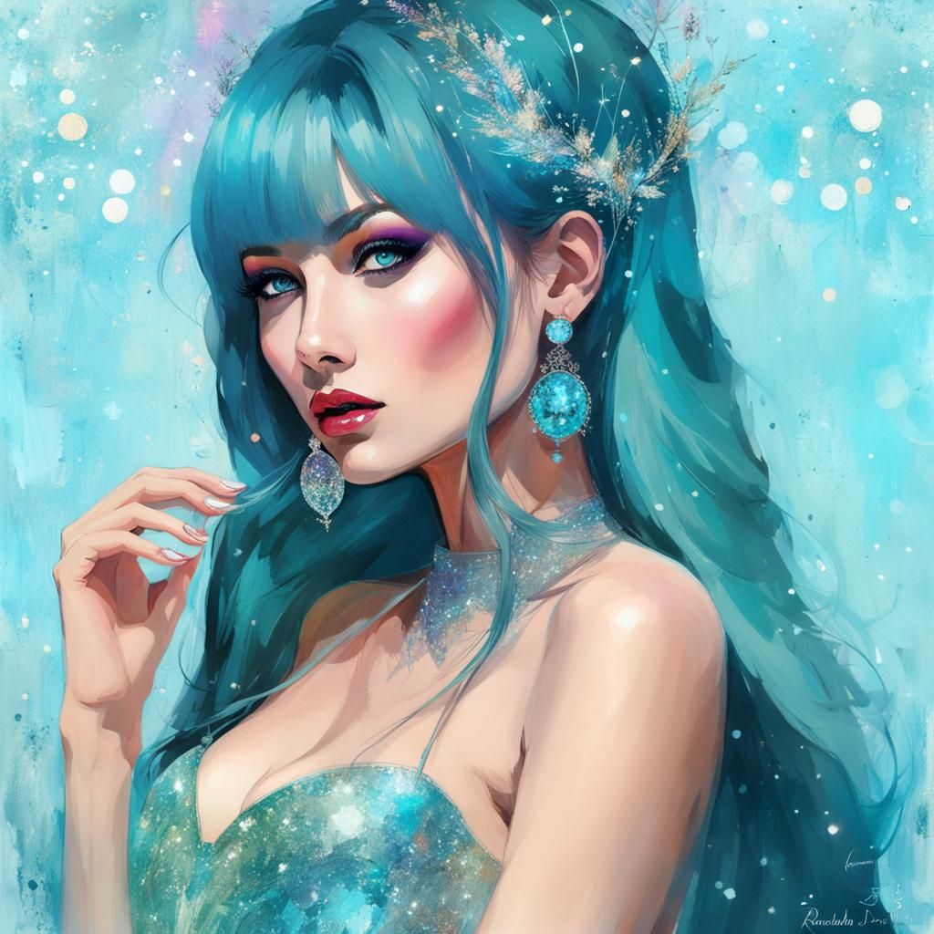 Fae in Enchanted Forest with Glitter Explosion