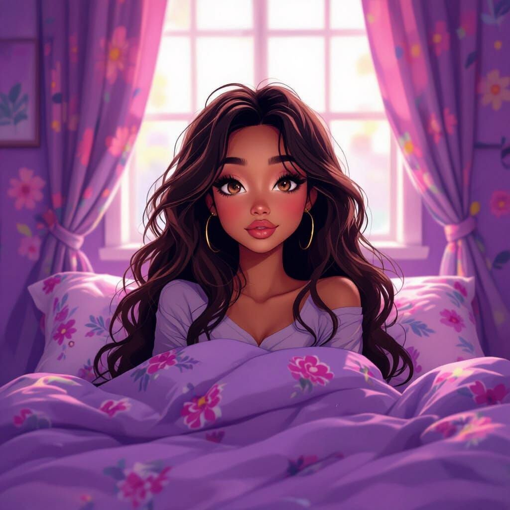 Cozy Purple Room: Nigerian Girl Awakening