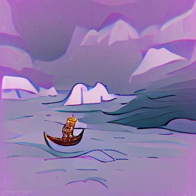 Viking Warrior Stands Alone on Rocky Shore