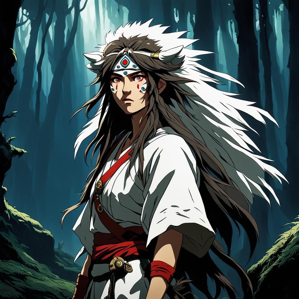Enchanting Princess Mononoke Ready for Battle