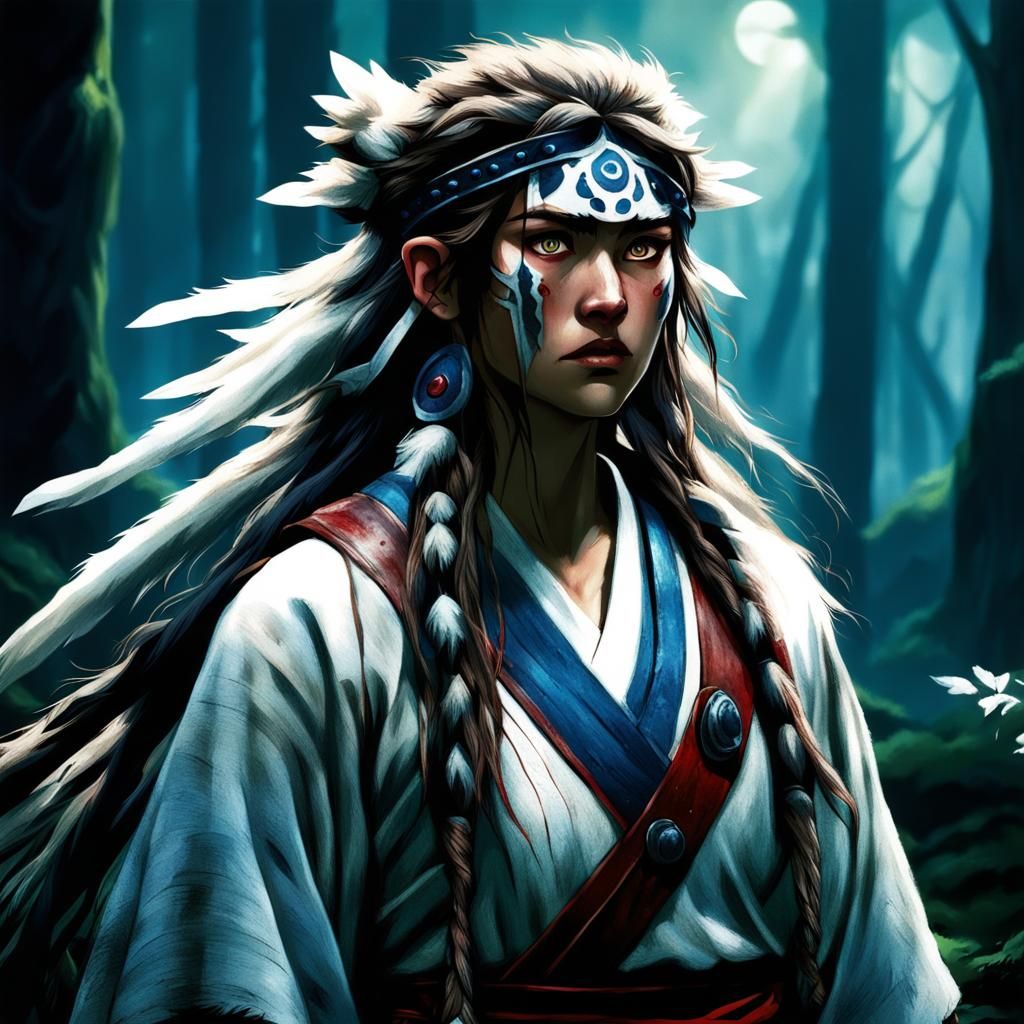 Enchanting Princess Mononoke Ready for Battle
