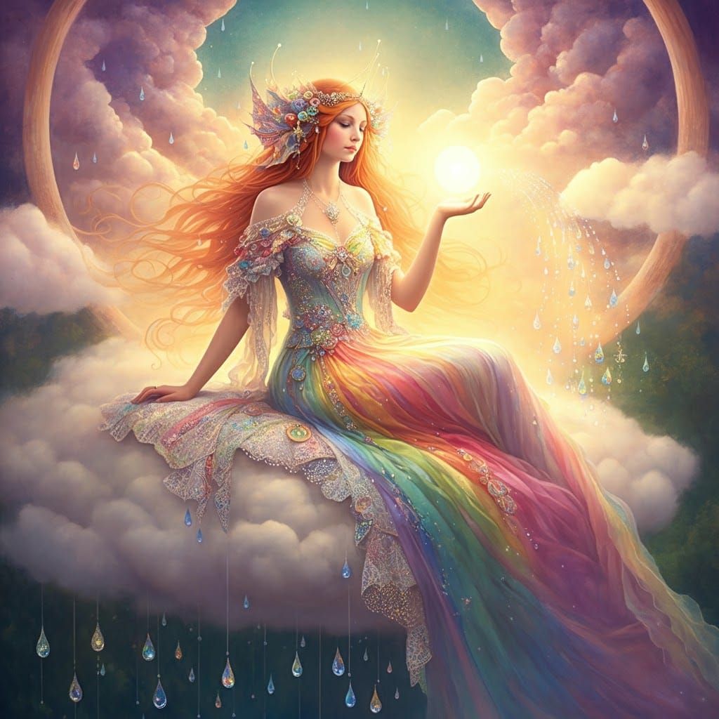 Goddess of Dreams in Art Nouveau Style