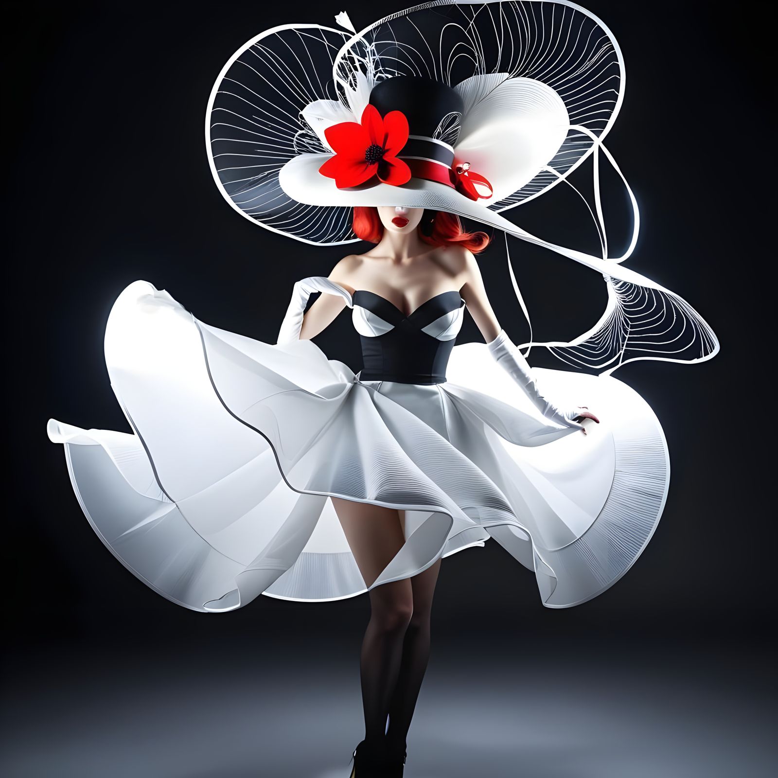 Whimsical Hat Portrait with Cute Features