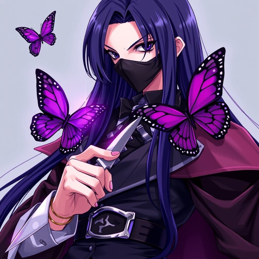 Anime Villain Hypnotized by Butterfly in Sakimichan Style
