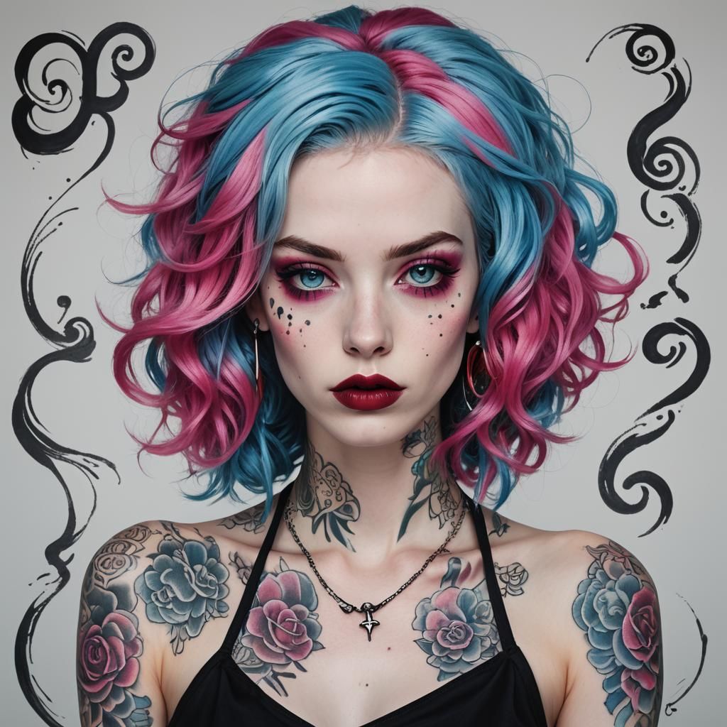 Agile Woman with Pink Hair and Tactical Gear