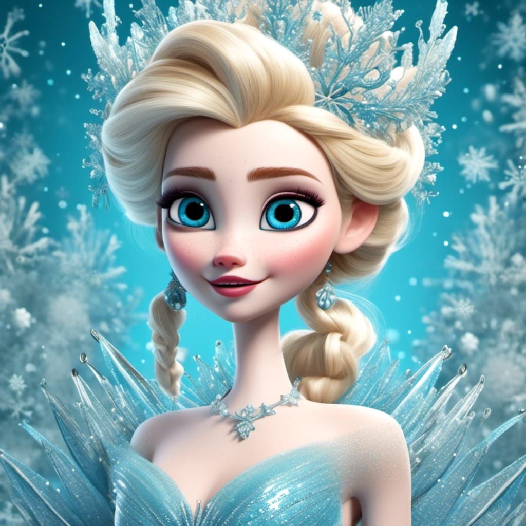 Whimsical Surreal Winter Character with Big Eyes