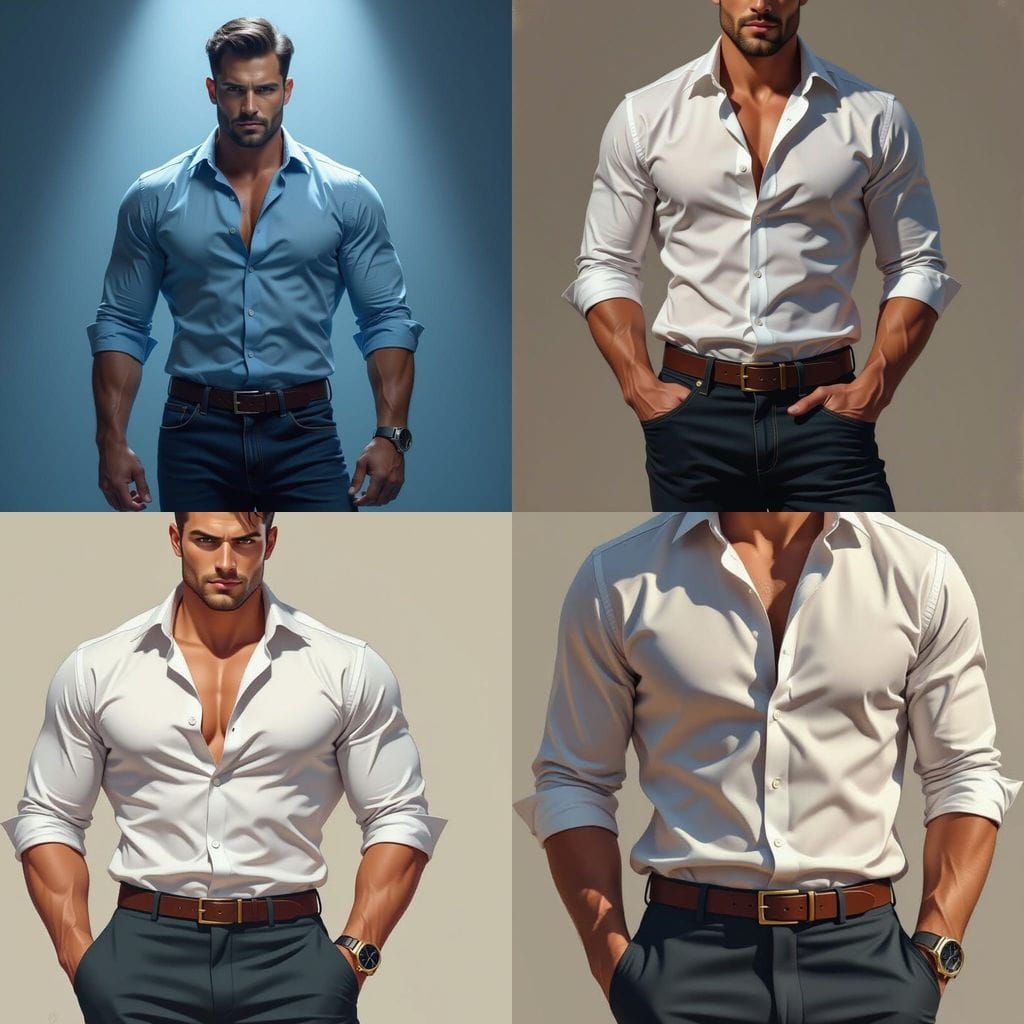 Confident Man Poses in Fashionable Attire