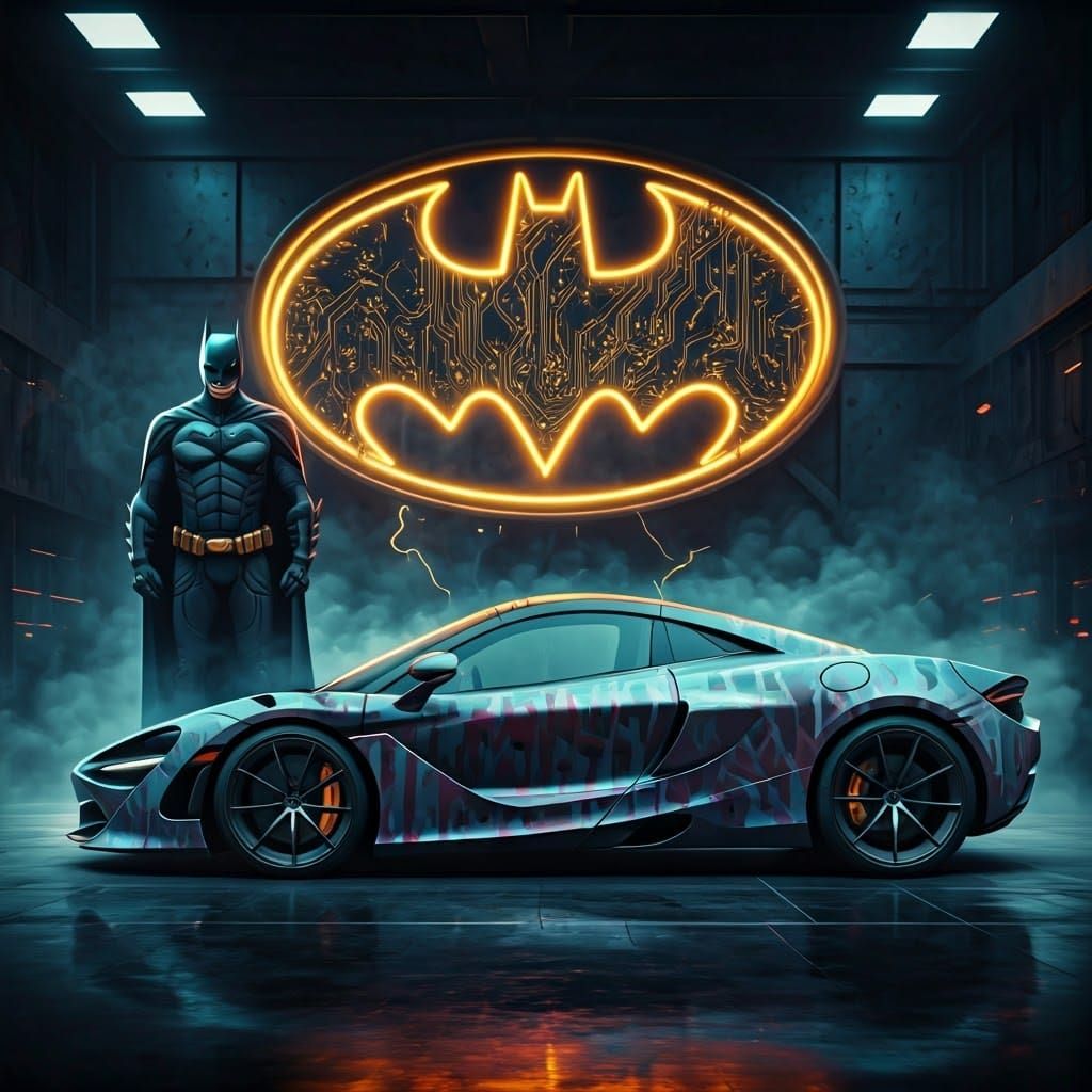 McLaren 750 Batman Theme with Neon Accents
