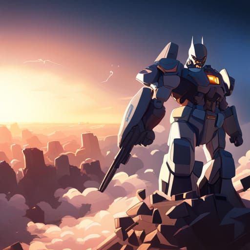 Gundam Style Batman Mecha in 8K UHD