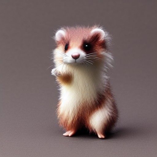 Detailed Resin Ferret Miniature in 4K