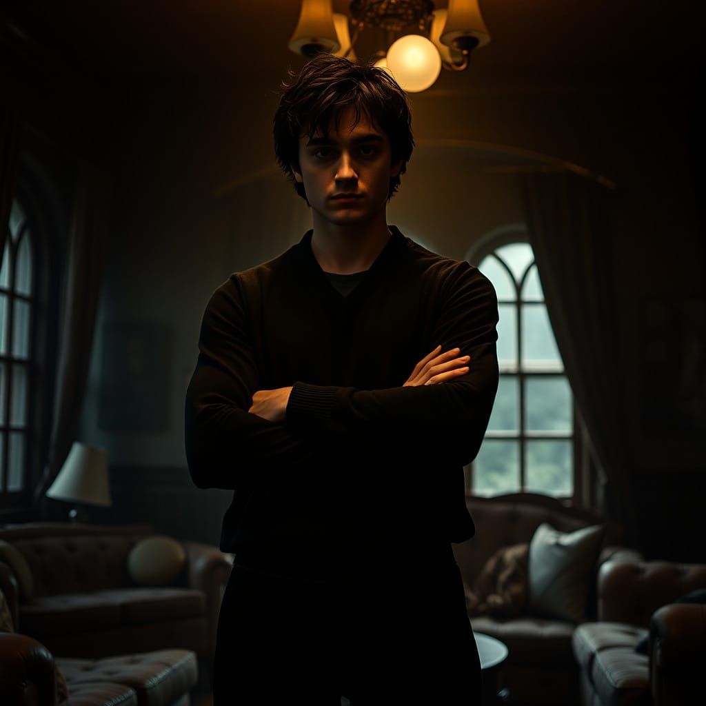 Harry Potter in a Haunting Victorian-Era Study