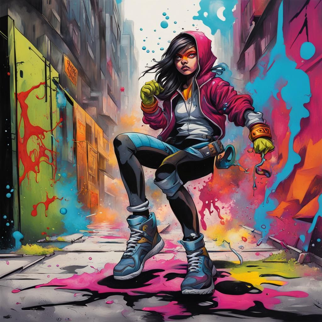 Teen Titans Graffiti Art in Street Style