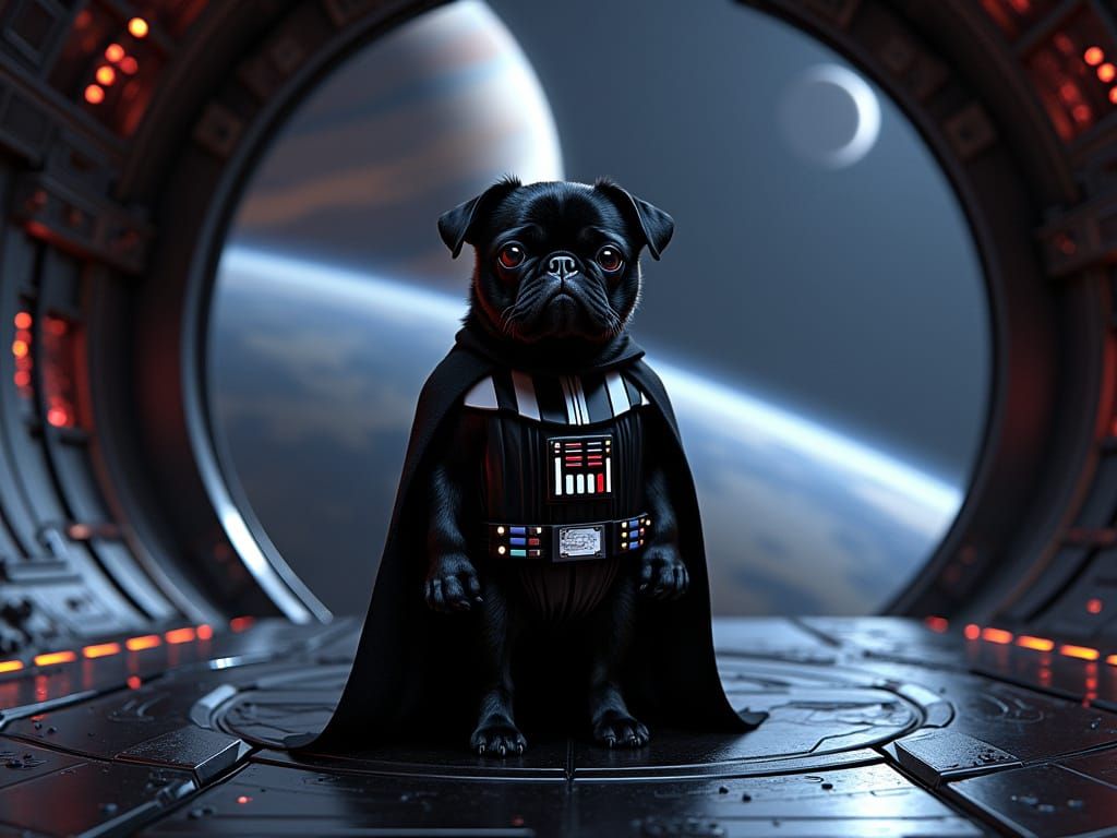 Darth Vader's Faithful Pug Companion on the Executor's Metal...