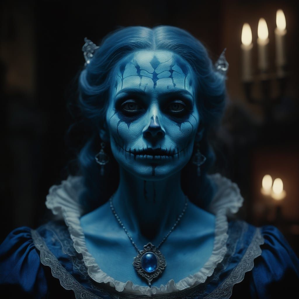 Blue Lady Ghost in Haunted Mansion