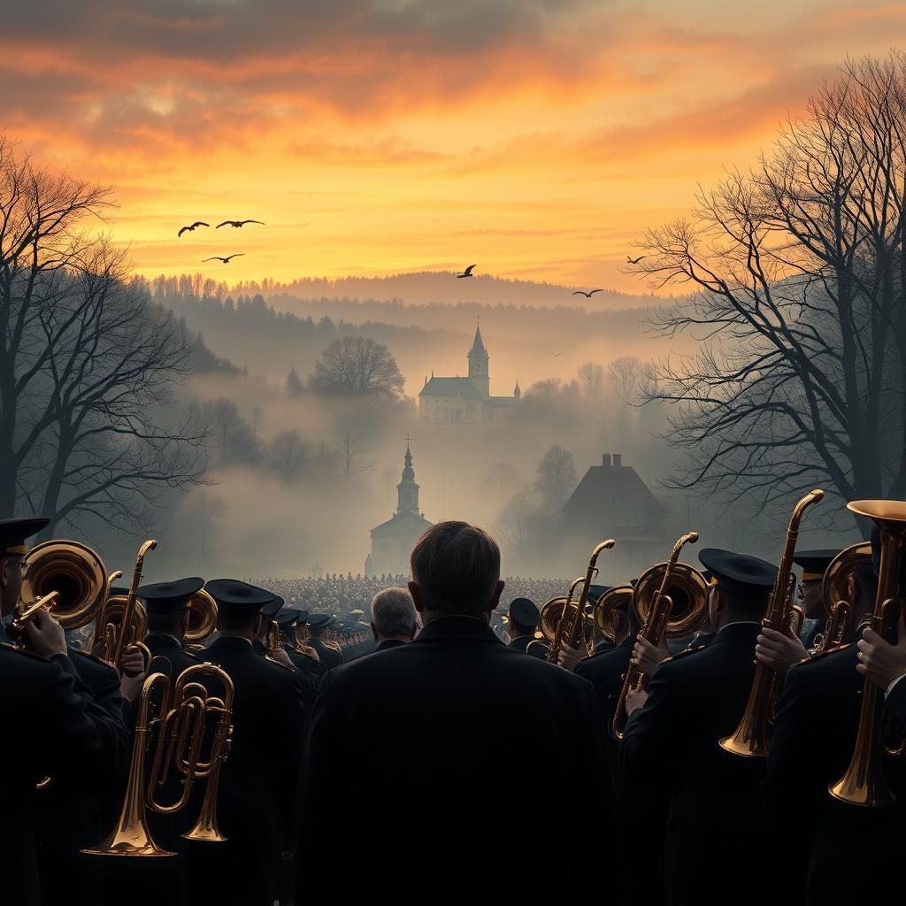 Solemn Brass Band Honors Oskar Schindler: Digital Matte Pain...