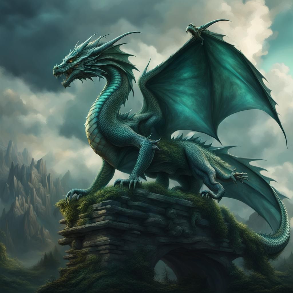 Emerald Dragon: Epic Digital Matte Painting
