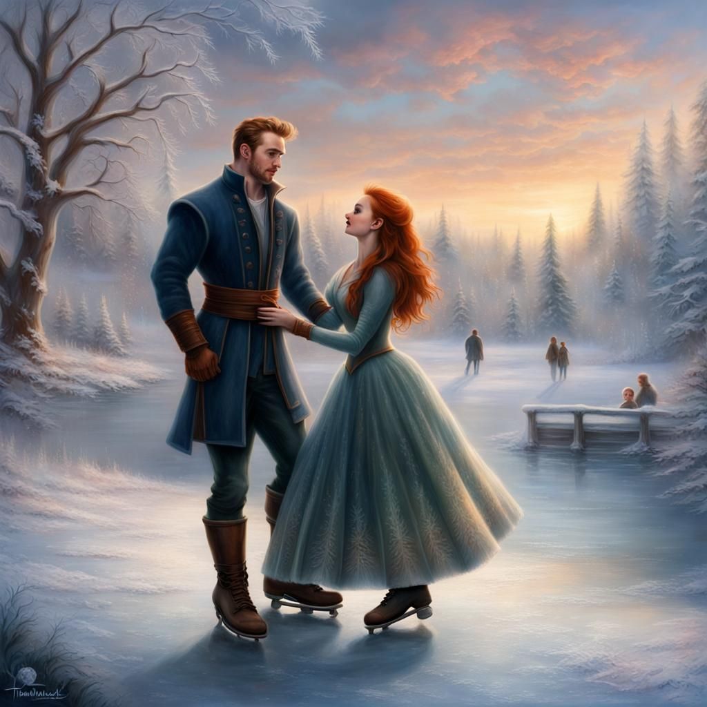 Chris Evans and Madelaine Petsch Skating